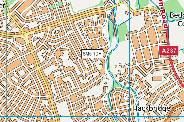 SM5 1DH map - OS VectorMap District (Ordnance Survey)