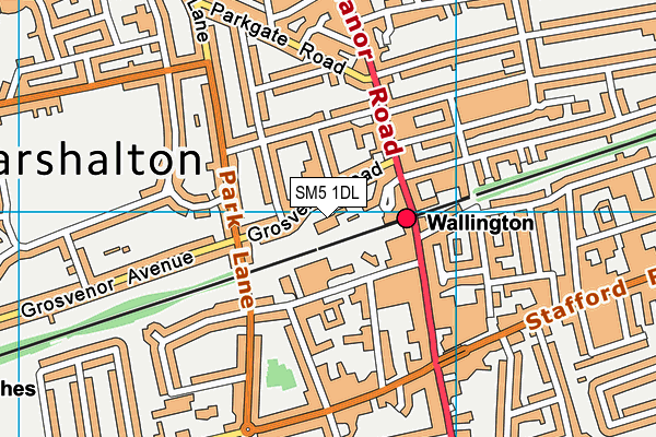 SM5 1DL map - OS VectorMap District (Ordnance Survey)