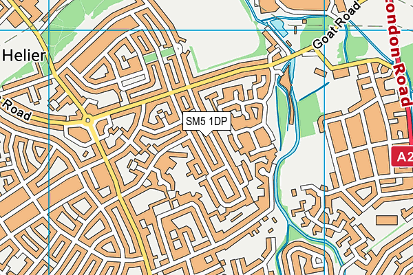 SM5 1DP map - OS VectorMap District (Ordnance Survey)