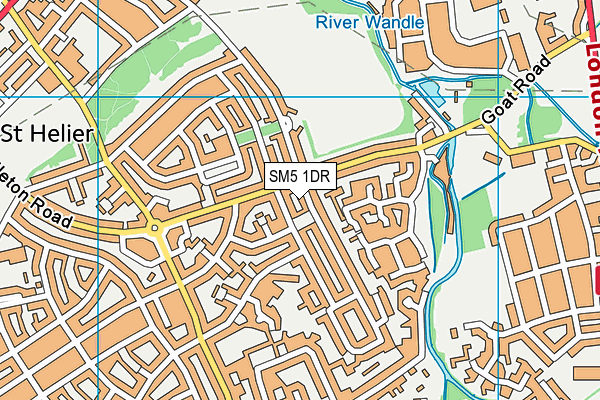 SM5 1DR map - OS VectorMap District (Ordnance Survey)