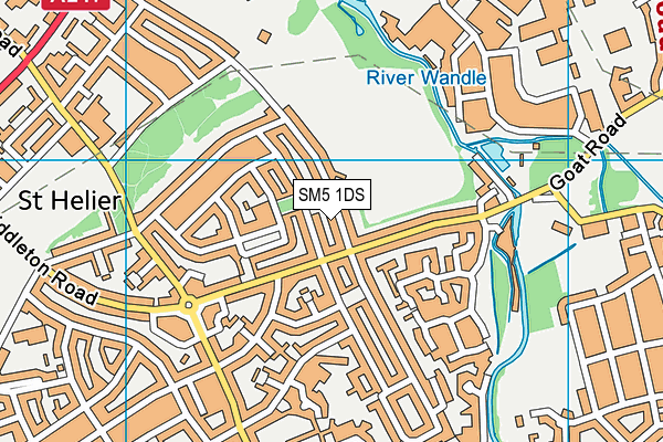 SM5 1DS map - OS VectorMap District (Ordnance Survey)