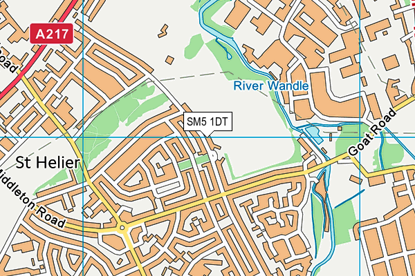 SM5 1DT map - OS VectorMap District (Ordnance Survey)