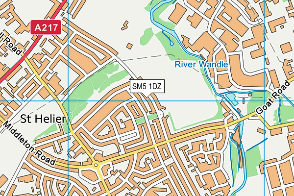 SM5 1DZ map - OS VectorMap District (Ordnance Survey)