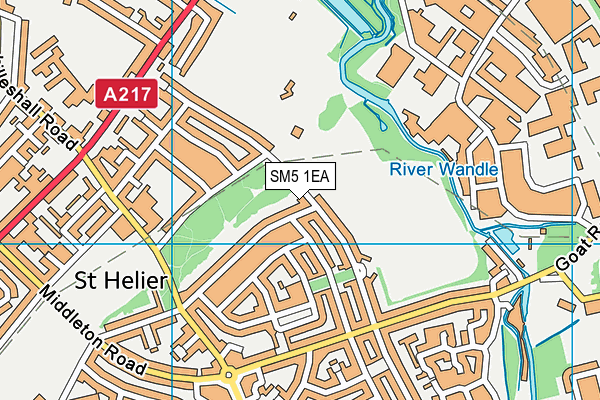 SM5 1EA map - OS VectorMap District (Ordnance Survey)