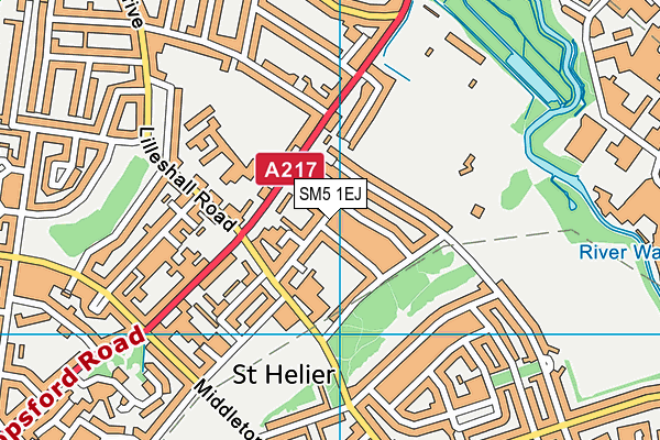 SM5 1EJ map - OS VectorMap District (Ordnance Survey)