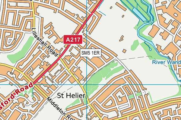 SM5 1ER map - OS VectorMap District (Ordnance Survey)