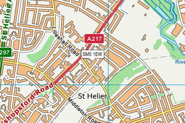 SM5 1EW map - OS VectorMap District (Ordnance Survey)