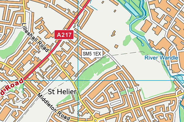 SM5 1EX map - OS VectorMap District (Ordnance Survey)