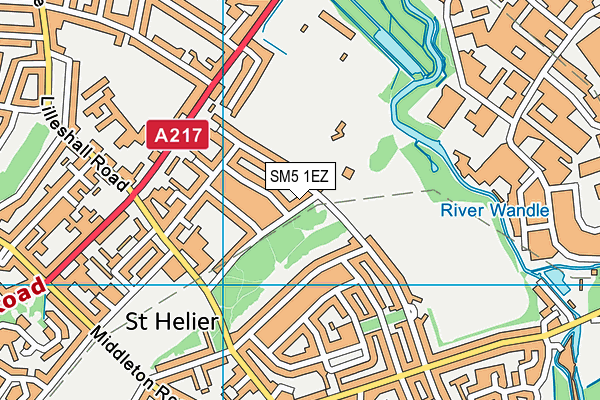 SM5 1EZ map - OS VectorMap District (Ordnance Survey)