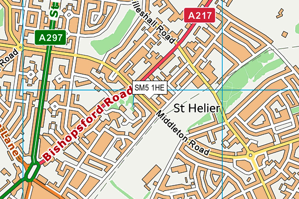 SM5 1HE map - OS VectorMap District (Ordnance Survey)