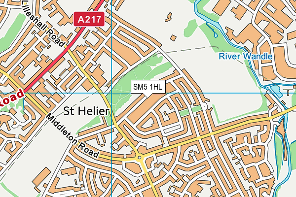 SM5 1HL map - OS VectorMap District (Ordnance Survey)