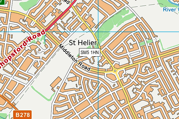 SM5 1HN map - OS VectorMap District (Ordnance Survey)