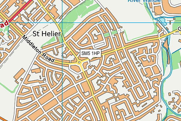 SM5 1HP map - OS VectorMap District (Ordnance Survey)