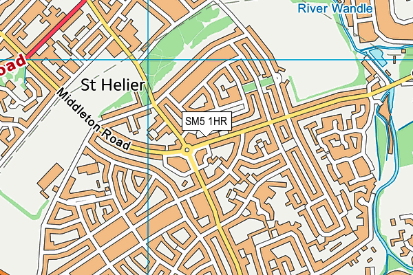 SM5 1HR map - OS VectorMap District (Ordnance Survey)