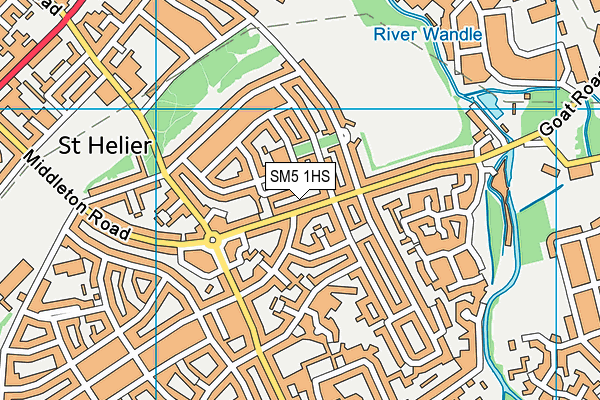 SM5 1HS map - OS VectorMap District (Ordnance Survey)