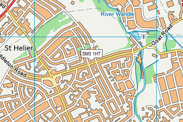 SM5 1HT map - OS VectorMap District (Ordnance Survey)