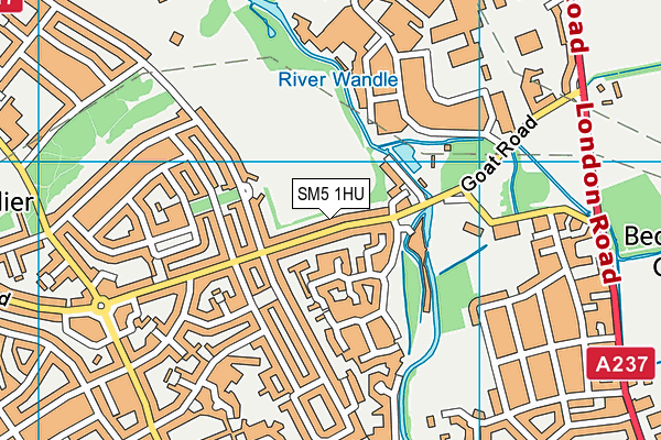 SM5 1HU map - OS VectorMap District (Ordnance Survey)