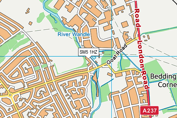 SM5 1HZ map - OS VectorMap District (Ordnance Survey)