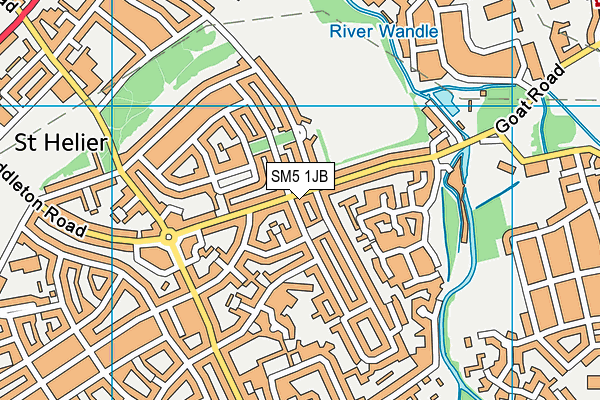 SM5 1JB map - OS VectorMap District (Ordnance Survey)
