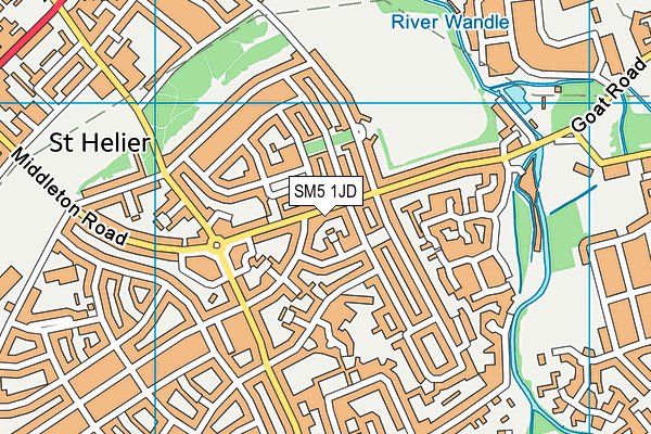 SM5 1JD map - OS VectorMap District (Ordnance Survey)