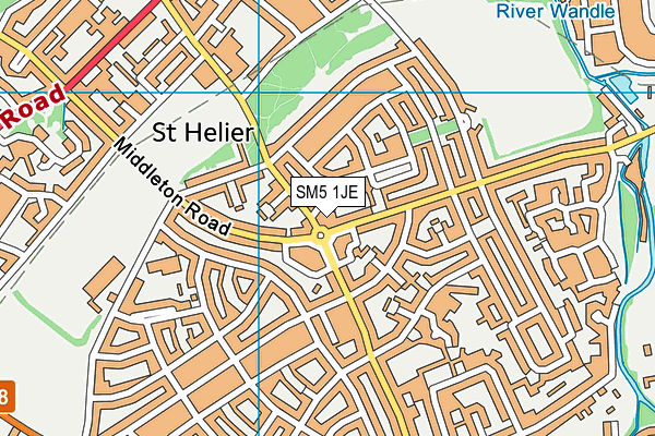 SM5 1JE map - OS VectorMap District (Ordnance Survey)
