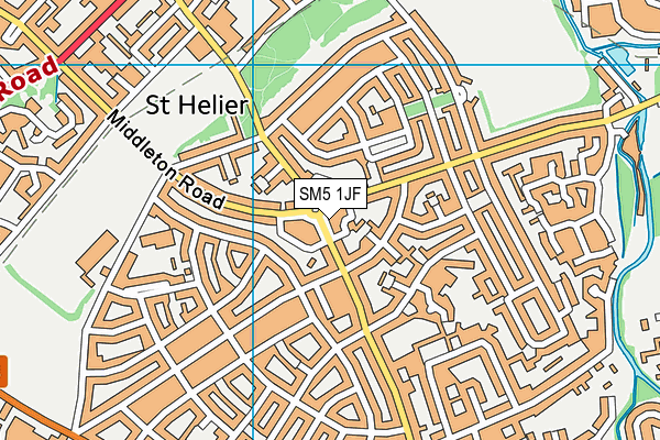 SM5 1JF map - OS VectorMap District (Ordnance Survey)