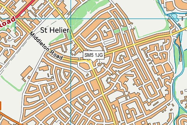 SM5 1JG map - OS VectorMap District (Ordnance Survey)