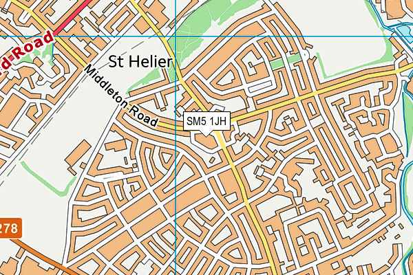 SM5 1JH map - OS VectorMap District (Ordnance Survey)