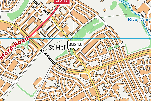 SM5 1JJ map - OS VectorMap District (Ordnance Survey)