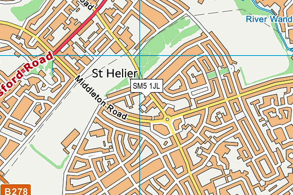 SM5 1JL map - OS VectorMap District (Ordnance Survey)