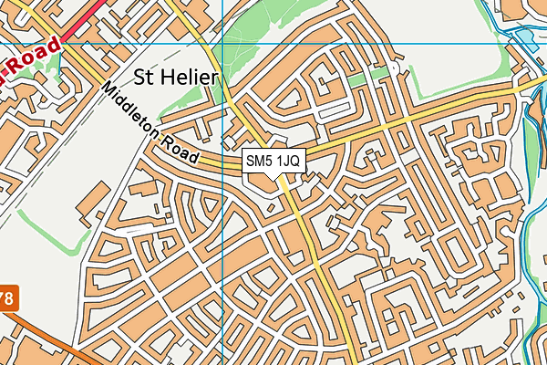 SM5 1JQ map - OS VectorMap District (Ordnance Survey)