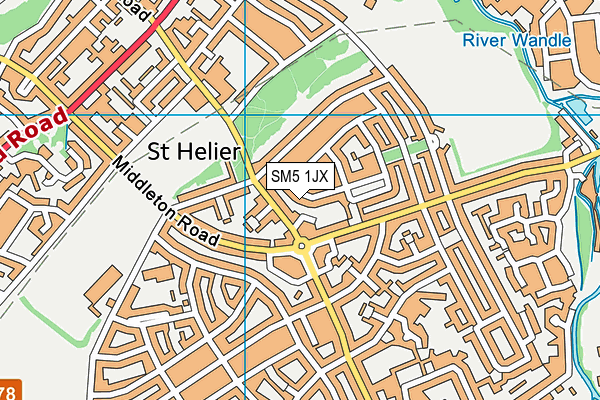 SM5 1JX map - OS VectorMap District (Ordnance Survey)