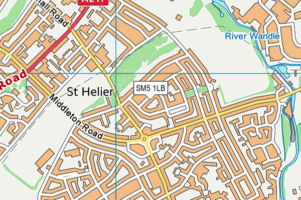 SM5 1LB map - OS VectorMap District (Ordnance Survey)