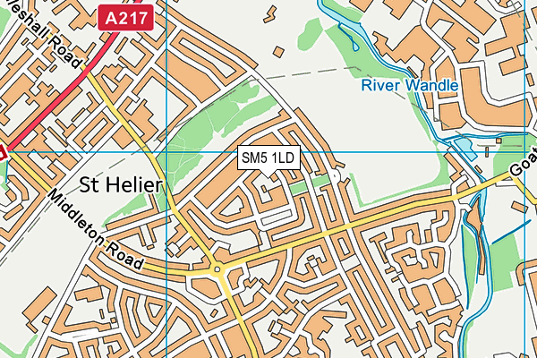 SM5 1LD map - OS VectorMap District (Ordnance Survey)