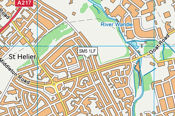 SM5 1LF map - OS VectorMap District (Ordnance Survey)