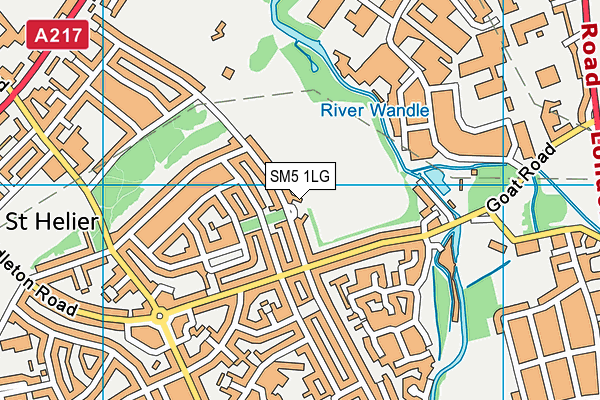 SM5 1LG map - OS VectorMap District (Ordnance Survey)