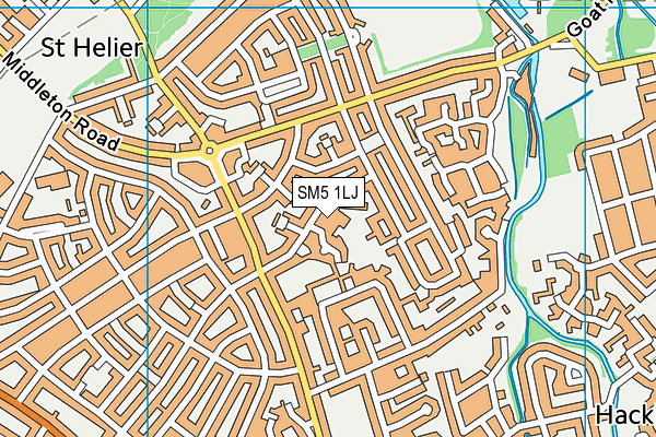 SM5 1LJ map - OS VectorMap District (Ordnance Survey)