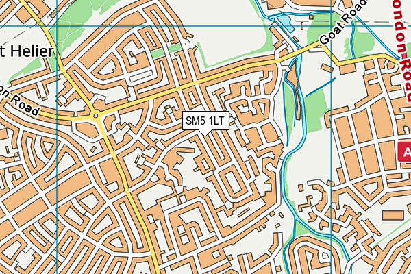 SM5 1LT map - OS VectorMap District (Ordnance Survey)
