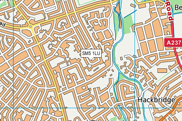 SM5 1LU map - OS VectorMap District (Ordnance Survey)