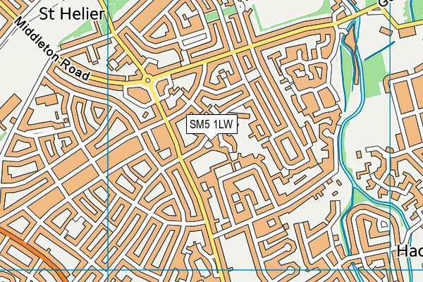 SM5 1LW map - OS VectorMap District (Ordnance Survey)