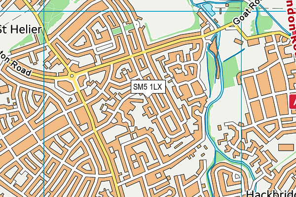 SM5 1LX map - OS VectorMap District (Ordnance Survey)