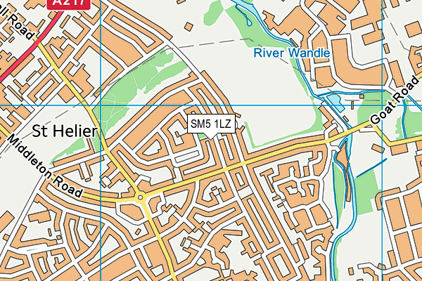 SM5 1LZ map - OS VectorMap District (Ordnance Survey)