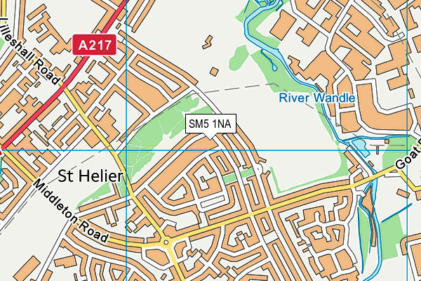 SM5 1NA map - OS VectorMap District (Ordnance Survey)