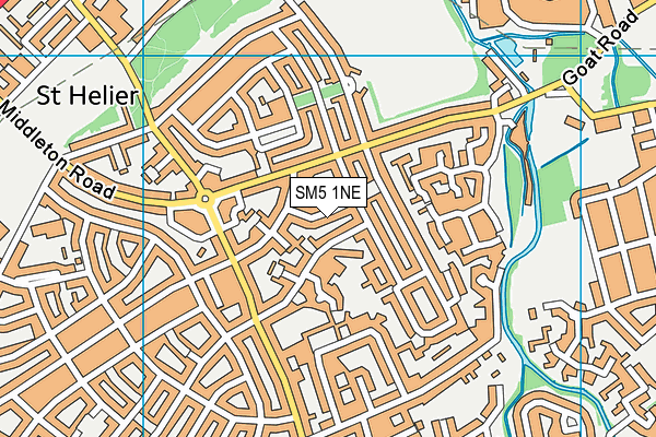 SM5 1NE map - OS VectorMap District (Ordnance Survey)