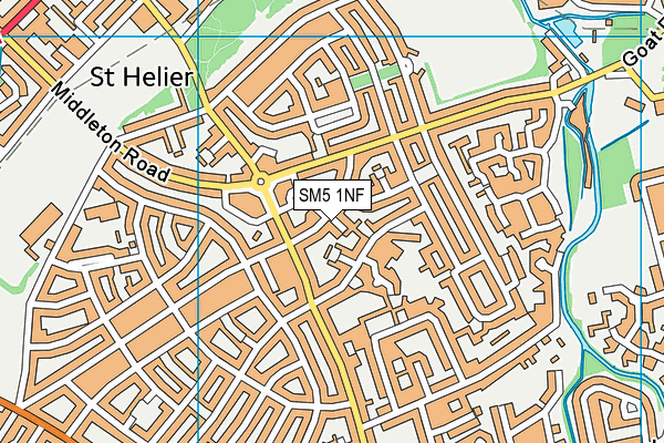 SM5 1NF map - OS VectorMap District (Ordnance Survey)