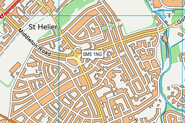 SM5 1NG map - OS VectorMap District (Ordnance Survey)
