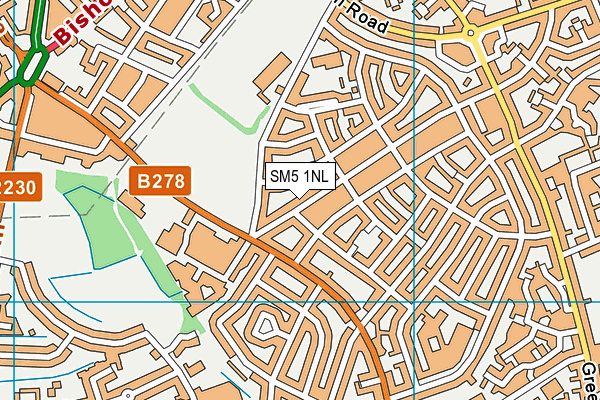 SM5 1NL map - OS VectorMap District (Ordnance Survey)