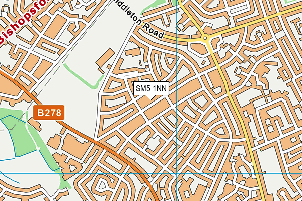 SM5 1NN map - OS VectorMap District (Ordnance Survey)