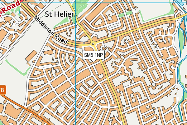 SM5 1NP map - OS VectorMap District (Ordnance Survey)