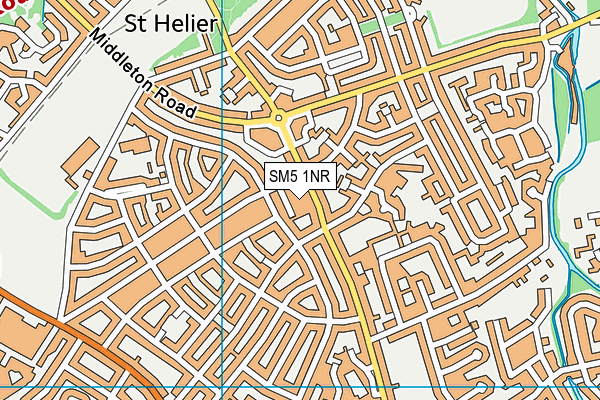 SM5 1NR map - OS VectorMap District (Ordnance Survey)